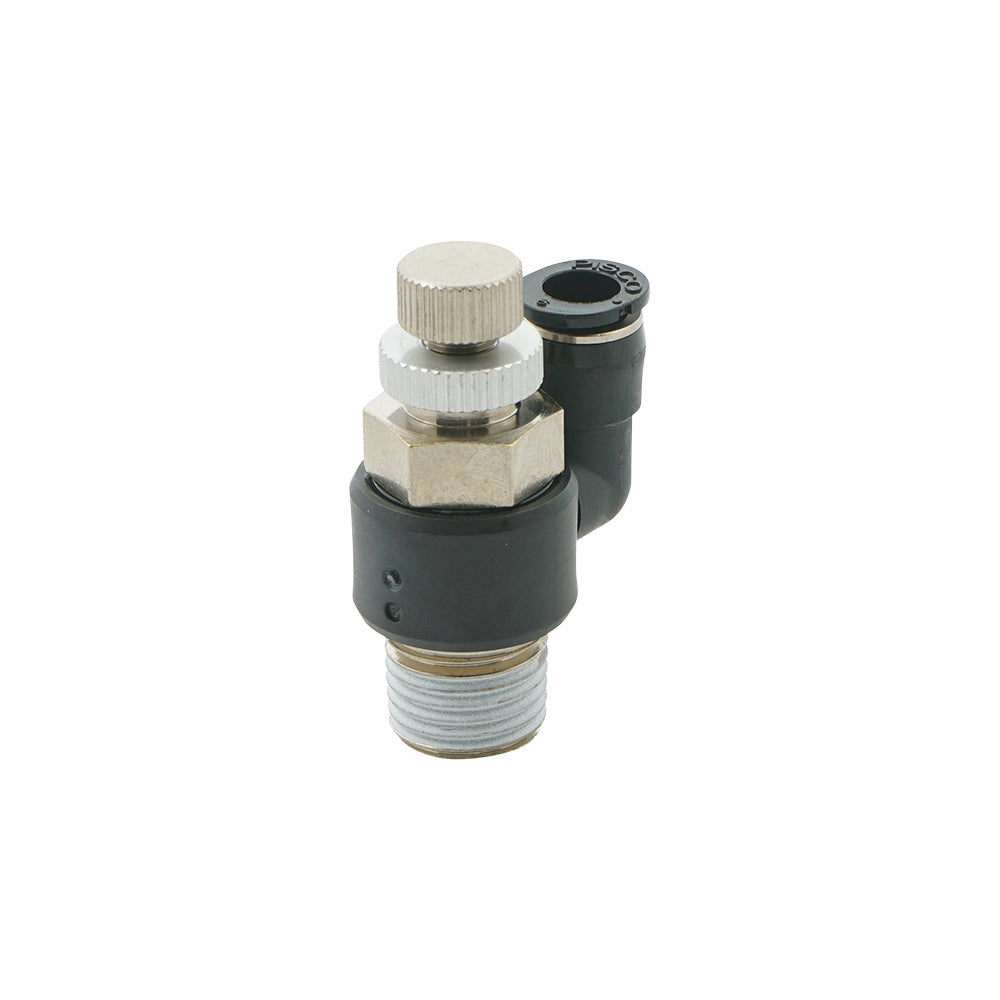R1/4" - 6mm Meter-Out Rotatable Flow Control Valve