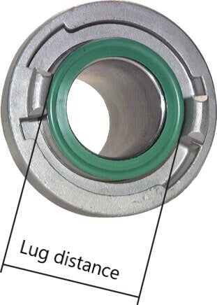 25-D (31 mm) Aluminum Storz Coupling 19 mm Hose Pillar Rotatable for a PVC hose