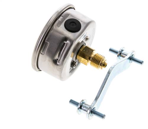 G1/4 Rear Connection Glycerine Pressure Gauge 0 to 40 bar 63mm WIKA