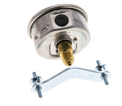 G1/4 Rear Connection Glycerine Pressure Gauge 0 to 40 bar 63mm WIKA