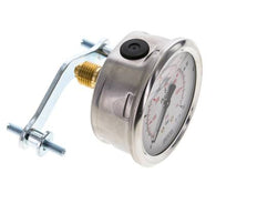G1/4 Rear Connection Glycerine Pressure Gauge 0 to 40 bar 63mm WIKA