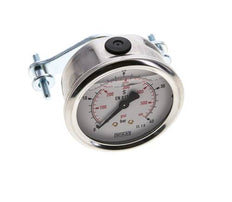 G1/4 Rear Connection Glycerine Pressure Gauge 0 to 40 bar 63mm WIKA
