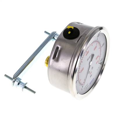 G1/2 Rear Connection Glycerine Pressure Gauge 0 to 600 bar 100mm WIKA