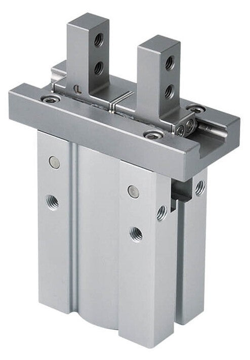 D16 mm 2-Jaw Parallel Double Acting Pneumatic Gripper Long Stroke Standard Through Hole Jaws