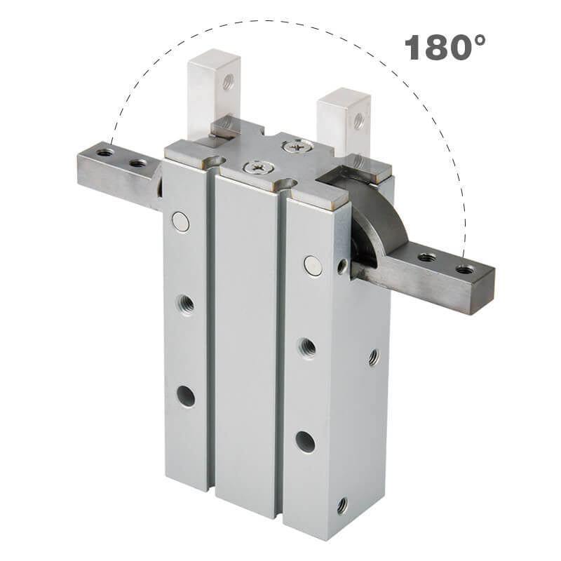 D20 mm 2-Jaw 180 deg Angular Double Acting Pneumatic Gripper Standard Jaws