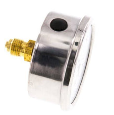 -1..1.5 Bar (-15..22 psi) Glycerin Pressure Gauge Rear Stainless steel/Brass 63 mm Class 1.6