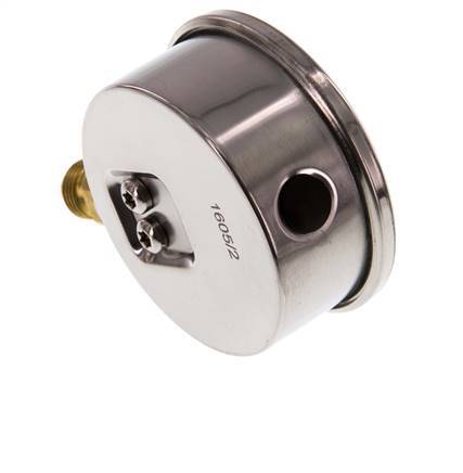 -1..1.5 Bar (-15..22 psi) Glycerin Pressure Gauge Below Stainless steel/Brass 63 mm Class 1.6