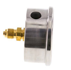 -1..3 Bar (-15..44 psi) Glycerin Pressure Gauge Rear Stainless steel/Brass 63 mm Class 1.6