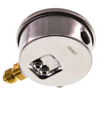 -1..3 Bar (-15..44 psi) Glycerin Pressure Gauge Below Stainless steel/Brass 63 mm Class 1.6