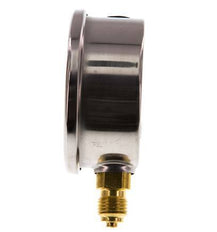 -1..5 Bar (-15..73 psi) Glycerin Pressure Gauge Below Stainless steel/Brass 63 mm Class 1.6
