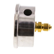 -1..9 Bar (-15..131 psi) Glycerin Pressure Gauge Rear Stainless steel/Brass 63 mm Class 1.6