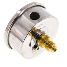 -1..9 Bar (-15..131 psi) Glycerin Pressure Gauge Rear Stainless steel/Brass 63 mm Class 1.6