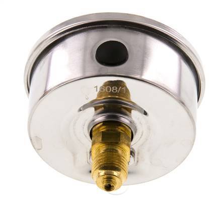 -1..9 Bar (-15..131 psi) Glycerin Pressure Gauge Rear Stainless steel/Brass 63 mm Class 1.6