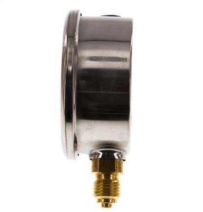 -1..9 Bar (-15..131 psi) Glycerin Pressure Gauge Below Stainless steel/Brass 63 mm Class 1.6