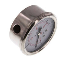 -1..9 Bar (-15..131 psi) Glycerin Pressure Gauge Below Stainless steel/Brass 63 mm Class 1.6