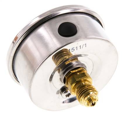 0..100 Bar (0..1450 psi) Glycerin Pressure Gauge Rear Stainless steel/Brass 63 mm Class 1.6