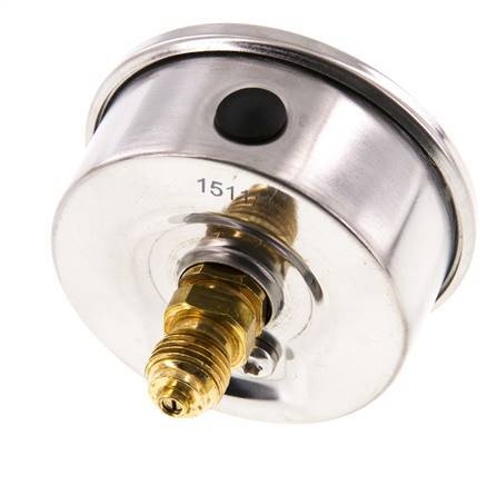 0..100 Bar (0..1450 psi) Glycerin Pressure Gauge Rear Stainless steel/Brass 63 mm Class 1.6