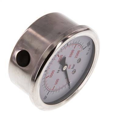 0..160 Bar (0..2321 psi) Glycerin Pressure Gauge Below Stainless steel/Brass 63 mm Class 1.6