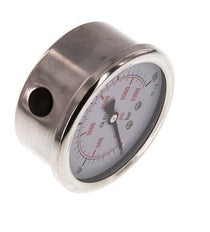 0..160 Bar (0..2321 psi) Glycerin Pressure Gauge Below Stainless steel/Brass 63 mm Class 1.6