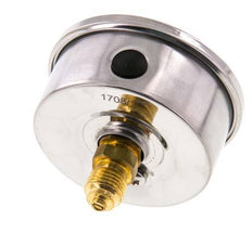 0..4 Bar (0..58 psi) Glycerin Pressure Gauge Rear Stainless steel/Brass 63 mm Class 1.6