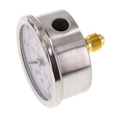 0..600 Bar (0..8702 psi) Glycerin Pressure Gauge Rear Stainless steel/Brass 63 mm Class 1.6