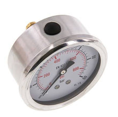 0..60 Bar (0..870 psi) Glycerin Pressure Gauge Rear Stainless steel/Brass 63 mm Class 1.6