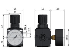 Precision Pressure Regulator G1/4'' 2100 l/min 0.1-1.0bar/1-14psi Zinc Die-Cast Multifix 1