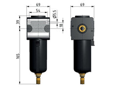 Microfilter 0.01microns G1/4'' 670 l/min Auto Metal Multifix 2