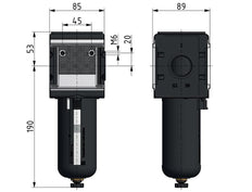 Filter 5microns G1'' 8000 l/min Semi-Auto Polycarbonate Multifix 4