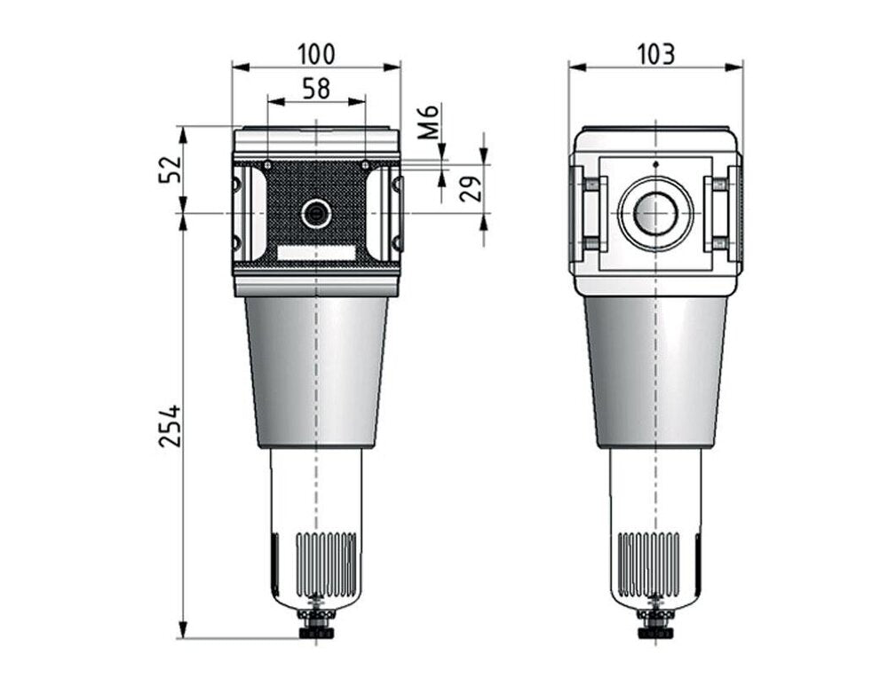 Filter 40microns G3/4'' 10500 l/min Semi-Auto Protective Cage Polycarbonate Multifix 5