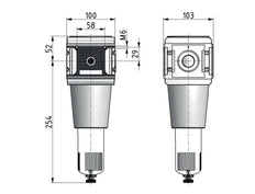 Filter 40microns G1'' 10500 l/min Semi-Auto Metal Multifix 5