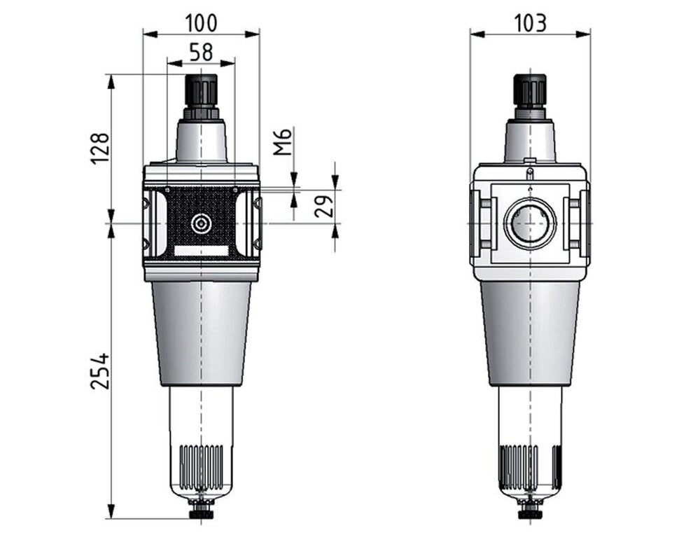 Filter-Regulator G3/4'' 15000 l/min 0.1-3.0bar/1-44psi Auto (Closed Without Pressure) Polycarbonate Multifix 5
