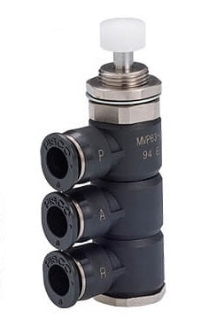 6mm Normally Closed Tube Exhaust Panel Mount Pin Type 3/2-Way Mechanical Valve