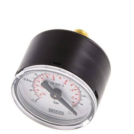 -1..0 Bar (-15..0 psi) Pressure Gauge Rear Steel/Brass 40 mm Class 1.6