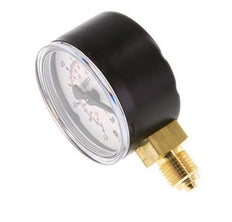 -1..0 Bar (-15..0 psi) Pressure Gauge Below Steel/Brass 50 mm Class 1.6