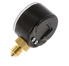 -1..0 Bar (-15..0 psi) Pressure Gauge Below Steel/Brass 50 mm Class 1.6