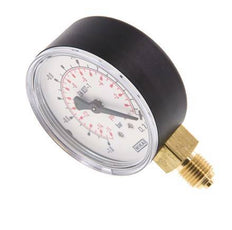 -1..0 Bar (-15..0 psi) Pressure Gauge Below Plastic/Brass 63 mm Class 2.5
