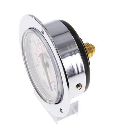 -1..0 Bar (-15..0 psi) Panel Mount Pressure Gauge Steel/Brass 63 mm Class 2.5 (Front Panel)