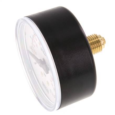 -1..9 Bar (-15..131 psi) Pressure Gauge Rear Plastic/Brass 63 mm Class 2.5