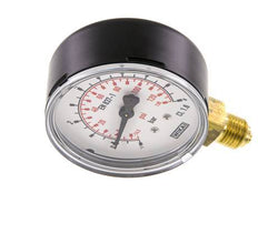 -1..9 Bar (-15..131 psi) Pressure Gauge Below Steel/Brass 63 mm Class 1.6