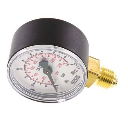 0..100 Bar (0..1450 psi) Pressure Gauge Below Plastic/Brass 50 mm Class 2.5