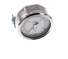 0..10 Bar (0..145 psi) Panel Mount Pressure Gauge Steel/Brass 100 mm Class 1.0 (Bracket)