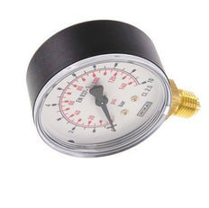 0..10 Bar (0..145 psi) Pressure Gauge Below Plastic/Brass 63 mm Class 2.5