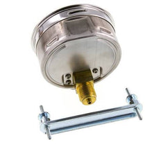 0..1 Bar (0..15 psi) Panel Mount Pressure Gauge Steel/Brass 100 mm Class 1.0 (Bracket)