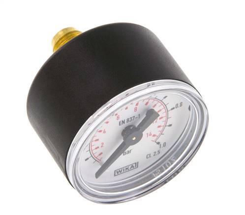 0..1 Bar (0..15 psi) Pressure Gauge Rear Plastic/Brass 40 mm Class 2.5