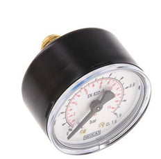 0..1 Bar (0..15 psi) Pressure Gauge Rear Steel/Brass 50 mm Class 1.6
