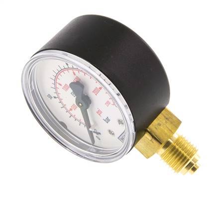0..160 Bar (0..2321 psi) Pressure Gauge Below Plastic/Brass 50 mm Class 2.5
