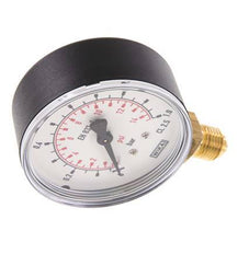 0..1 Bar (0..15 psi) Pressure Gauge Below Plastic/Brass 63 mm Class 2.5