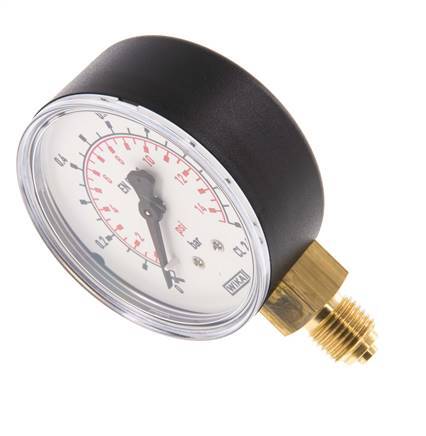 0..1 Bar (0..15 psi) Pressure Gauge Below Plastic/Brass 63 mm Class 2.5