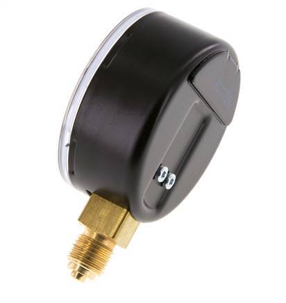 0..1 Bar (0..15 psi) Pressure Gauge Below Steel/Brass 63 mm Class 1.6